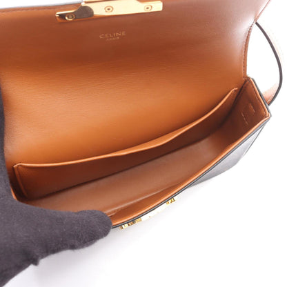 Celine Claude Triomphe Shoulder Bag In Coated Canvas And Leather