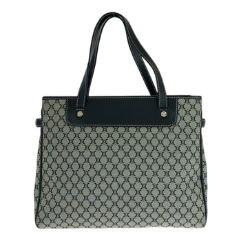 Celine Macadam Grey Black Silver Hardware Canvas Leather Ce00 24 Tote Bag Handbag