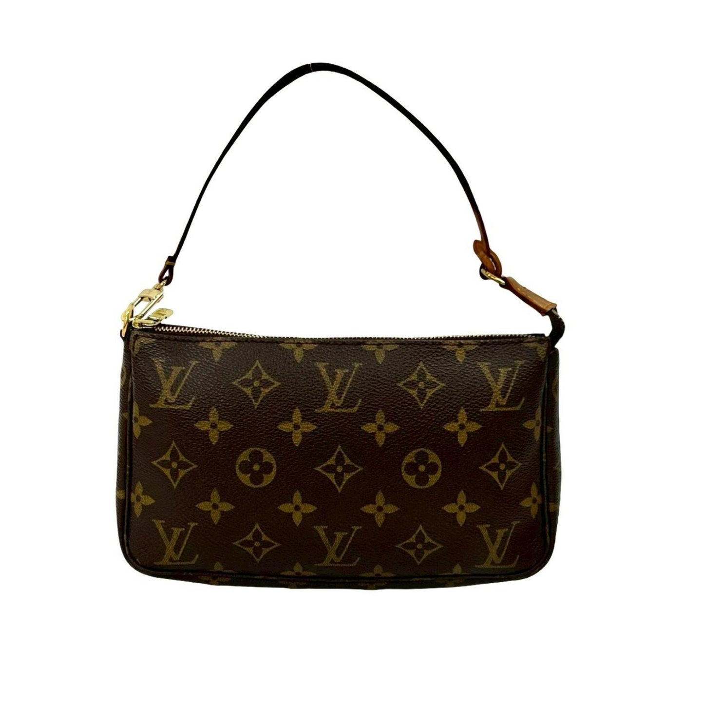 Louis Vuitton Pochette Accessoires Monogram Leather Mini Handbag Pouch Brown 53615