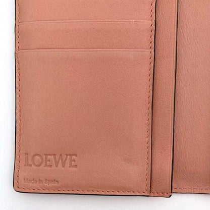 Loewe Bi-Fold Long Wallet Vertical Large F-21349 Orange Brown Anagram C660S40X01 Leather 061852