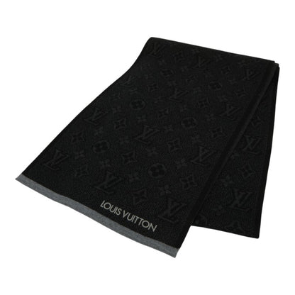 Louis Vuitton Monogram Eclipse Echarpe My Scarf M73468 Black/Gray Wool