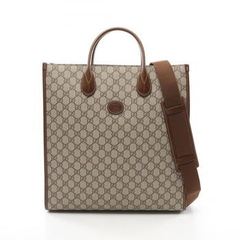 Gucci Interlocking G Medium Tote Gg Supreme Bag Coated Canvas Leather