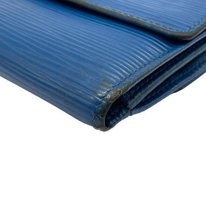 Louis Vuitton Louis Vuitton Tri-Fold Wallet Epi Leather Porte Monnaie Bi-E Carte Credit M63485 Blue