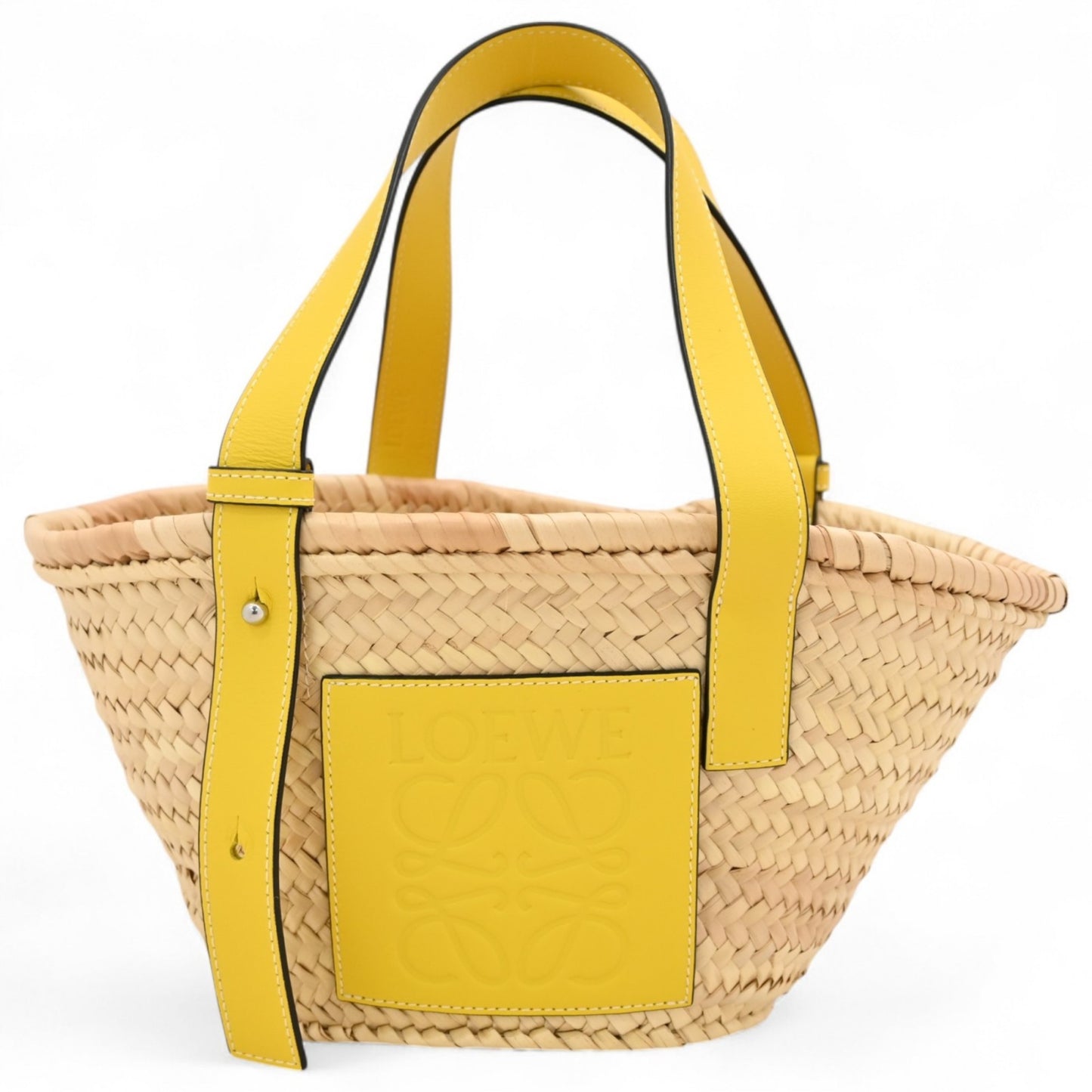 Loewe Anagram Small Basket Bag In Yellow