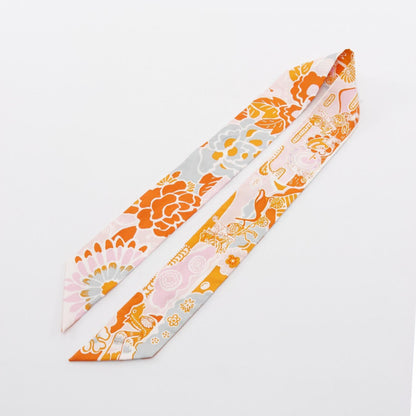 Hermes Herms Twilly Bingata Silk Scarf For Women