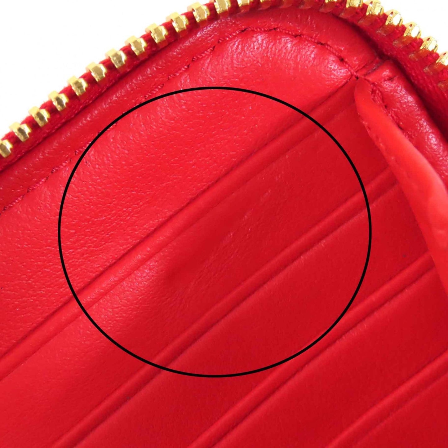 Prada 1Ml506 Vitello Move Logo Hardware Round Zip Leather Long Wallet Lacca1 Red With Box And Dust