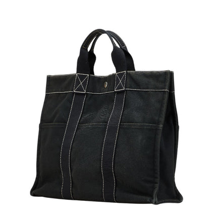 Hermes Four Tote Mm Bag Handbag Black Canvas