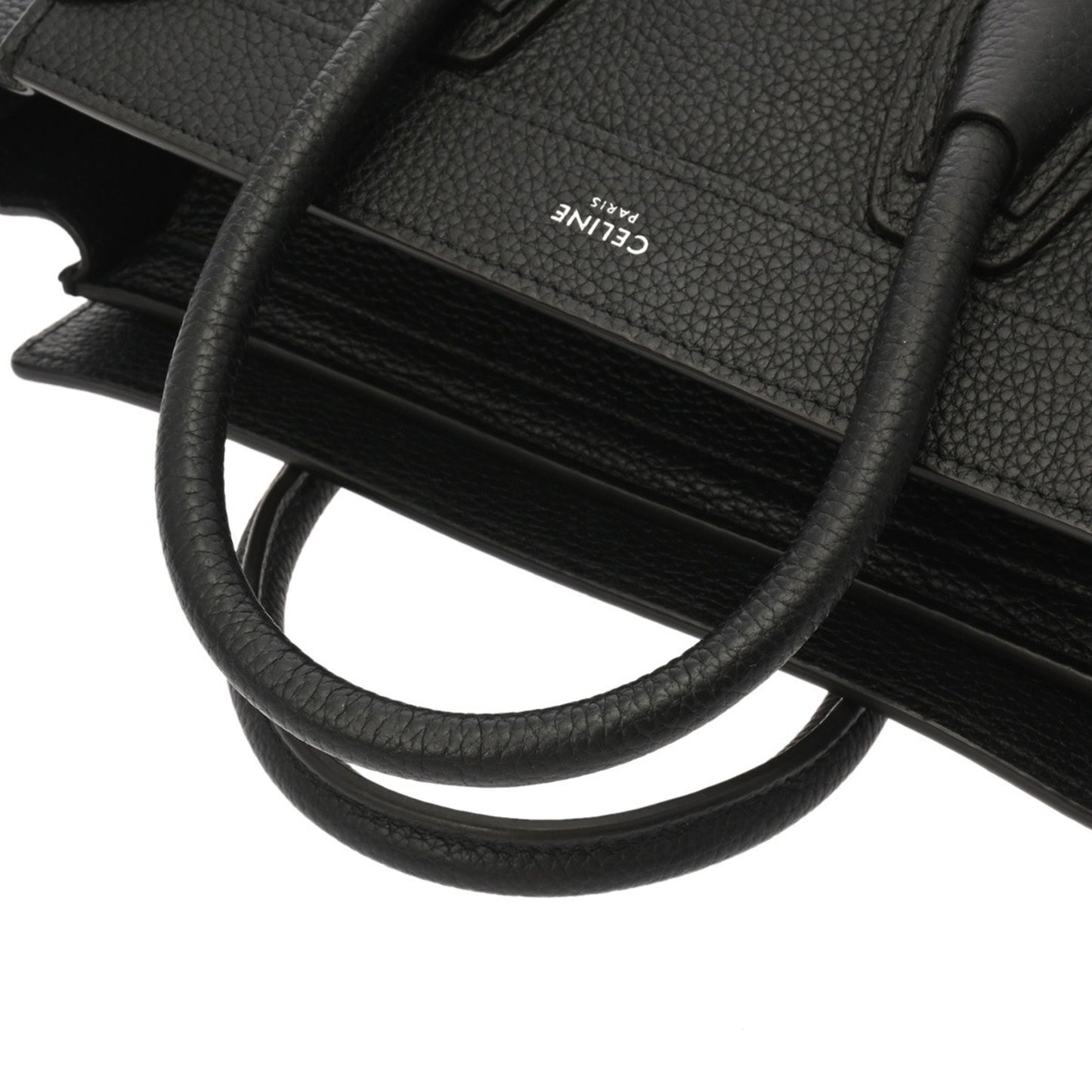 Celine Luggage Nano 2-Way Black 189243 Women'S Drummed Calfskin Handbag