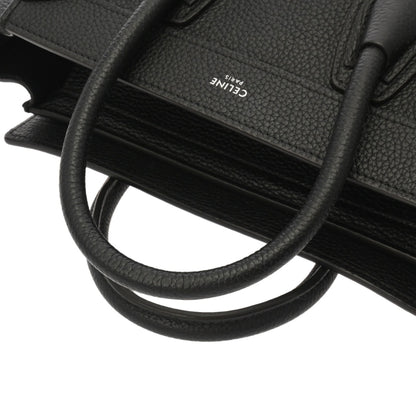 Celine Luggage Nano 2-Way Black 189243 Women'S Drummed Calfskin Handbag