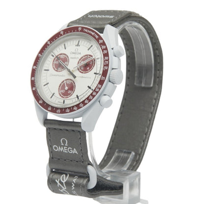 Omega X Swatch Speedmaster Moonswatch Mission To Pluto Watch So33M101 Quartz Movement White Dial