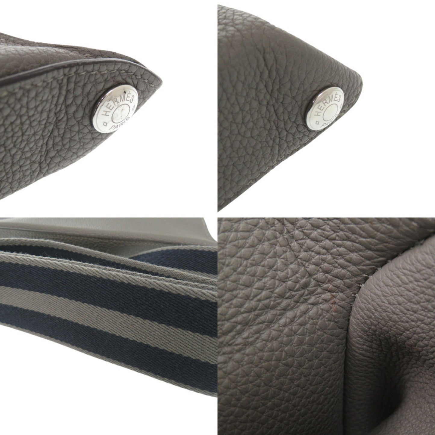 Herms Vide Poche Togo Grimayer W Stamp (Made In 2024) Gray Shoulder Bag 1214 Hermes