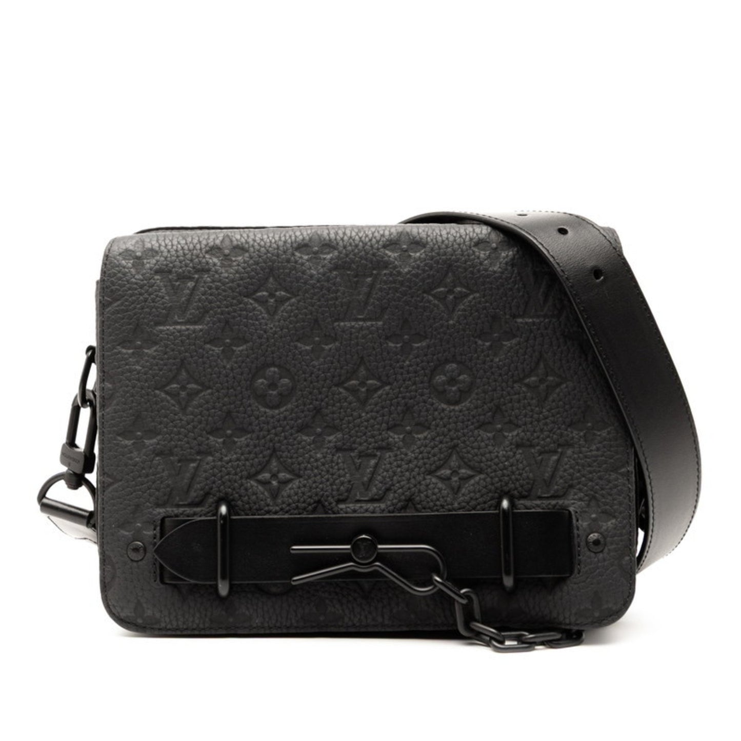 Louis Vuitton Monogram Steamer Messenger Shoulder Bag M57307 Noir Black Leather