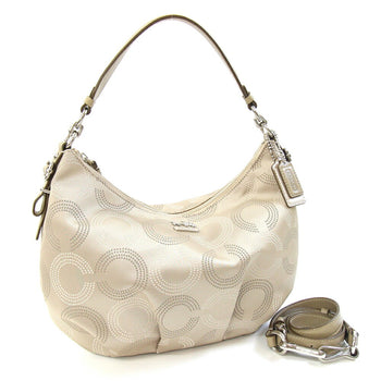Coach Op Art Shoulder Bag 15929 Beige Canvas