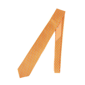 Hermes Chessman Knight Monogram Silk Tie 6305 Pa Orange Blue