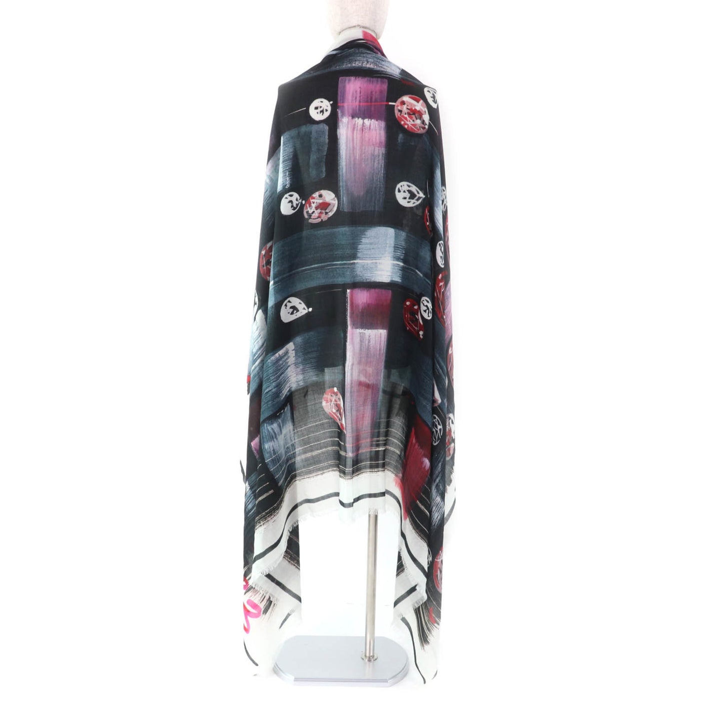 Chanel 100% Cashmere Tweed 2023 Fringed All-Over Print Large Stole/Shawl