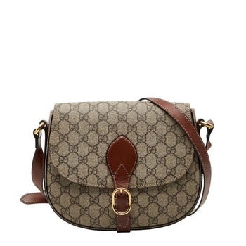 Gucci Gg Supreme Crossbody Shoulder Bag 432150 Beige Brown Leather