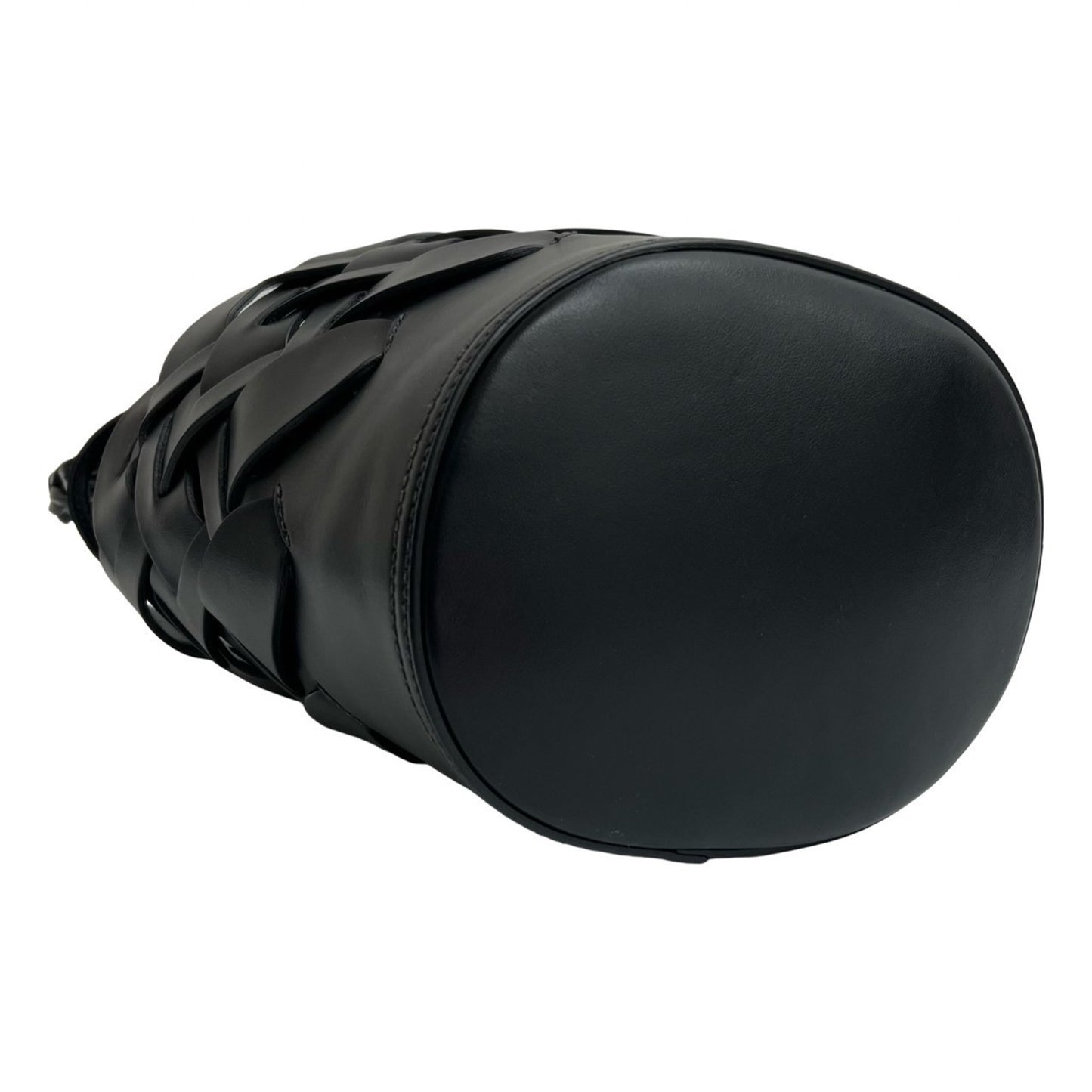 Prada Prada Logo Embossed Mesh Leather Semi-Shoulder Bag/One-Shoulder Bag Handbag Black E40-5