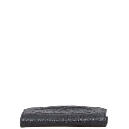 Chanel Coco Mark Bi-Fold Wallet Black Caviar Skin