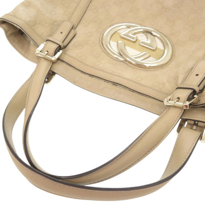 Gucci Guccissima Gg Logo 162094 Leather Beige Tote Bag Handbag 0245 Gucci