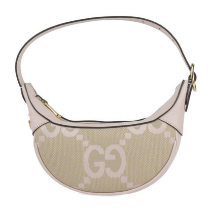 Gucci Gg Jumbo Handbag 658551 Canvas Leather Beige Pink Shoulder Bag R2425123010097