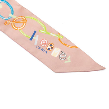Hermes Herms Twilly Do Re Boucles Scarf/Muffler In Pink