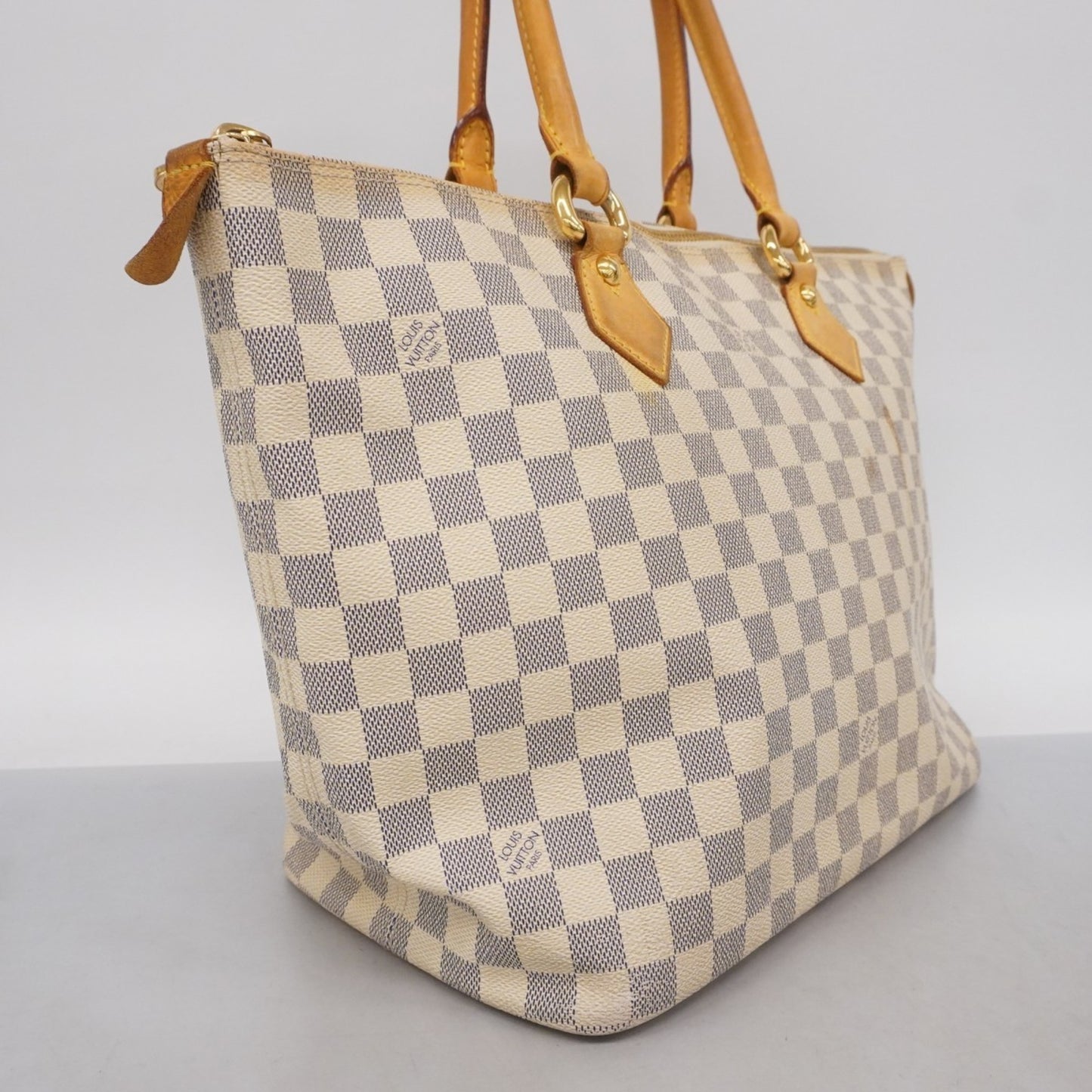 Louis Vuitton Damier Azur Saleya Mm Tote Bag N51185 White