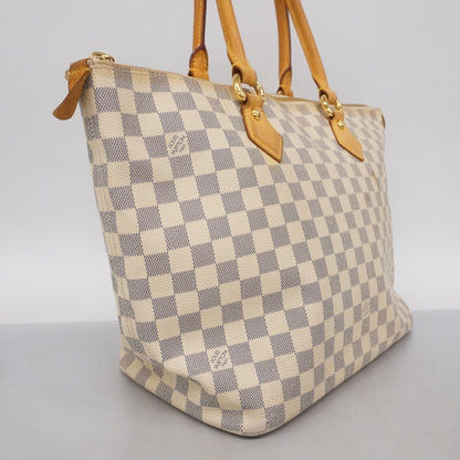 Louis Vuitton Damier Azur Saleya Mm Tote Bag N51185 White