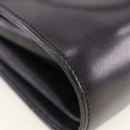 Gucci Old Gucci Shoulder Bag Clutch Calf Black 2Way Flap