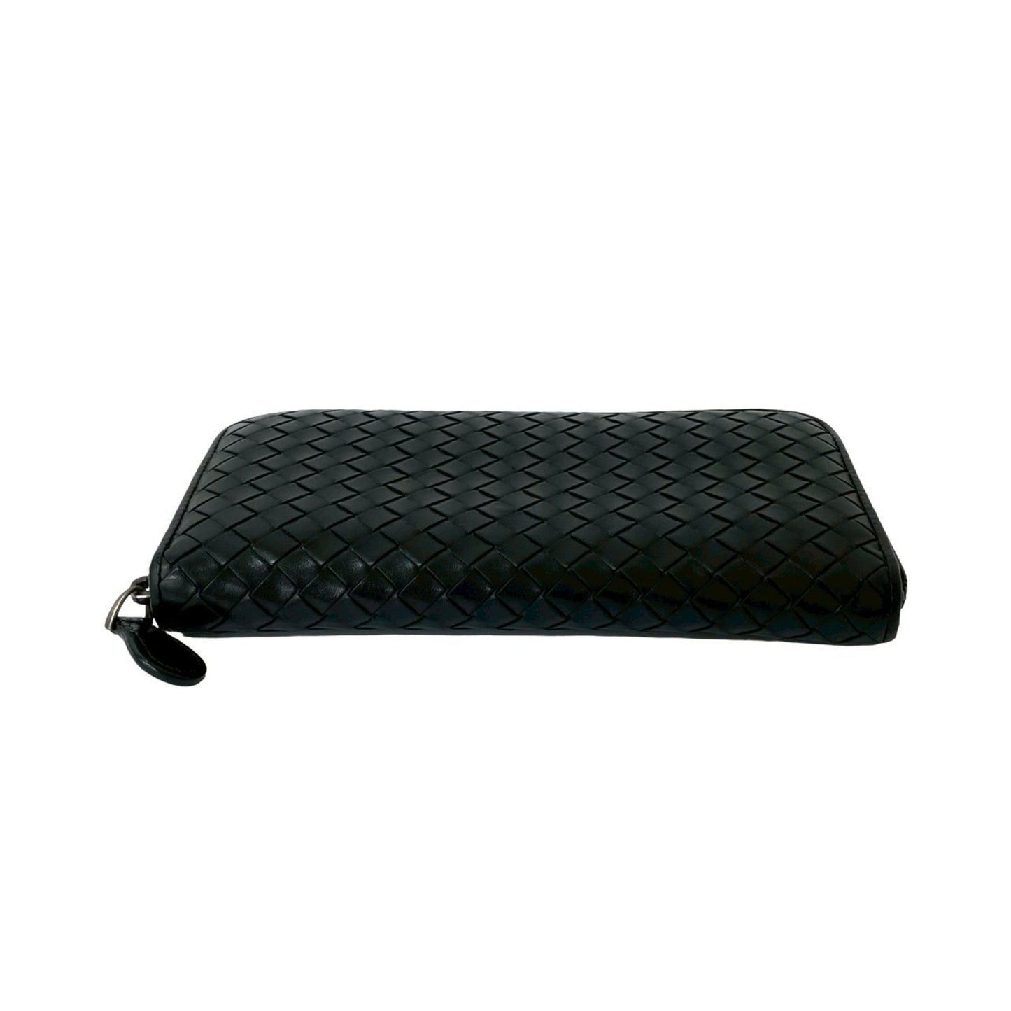 Bottega Veneta Intrecciato Round Zip Leather Long Wallet With Bill Compartment