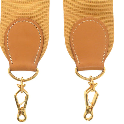 Herms Evelyn Strap Canvas Leather Natural Gold Hardware Shoulder 0157 Hermes