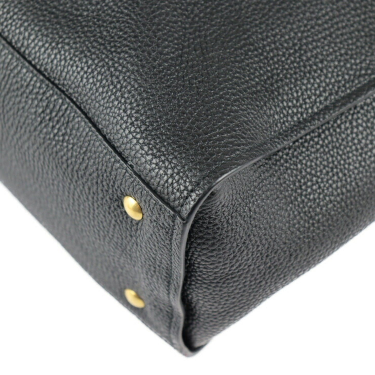 Salvatore Ferragamo Gancini Tote Bag 21 0914 Leather Black Gold Hardware 2Way Shoulder