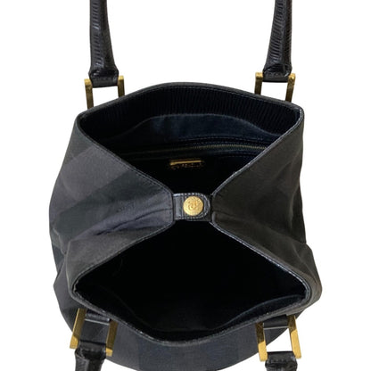 Fendi Vintage Pecan Bucket Handbag In Black