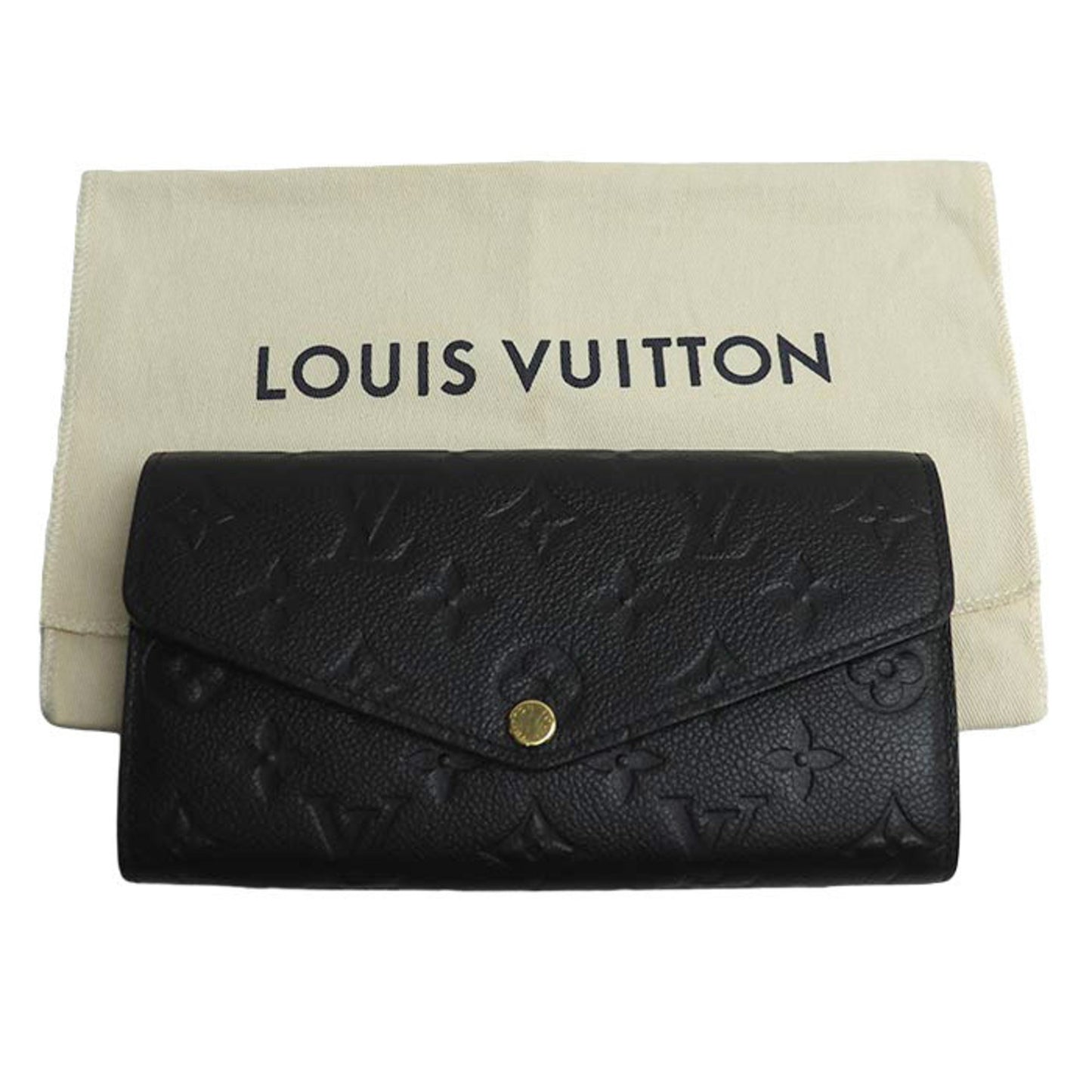 Louis Vuitton Portefeuille Sarah Long Wallet In Monogram Empreinte Noir