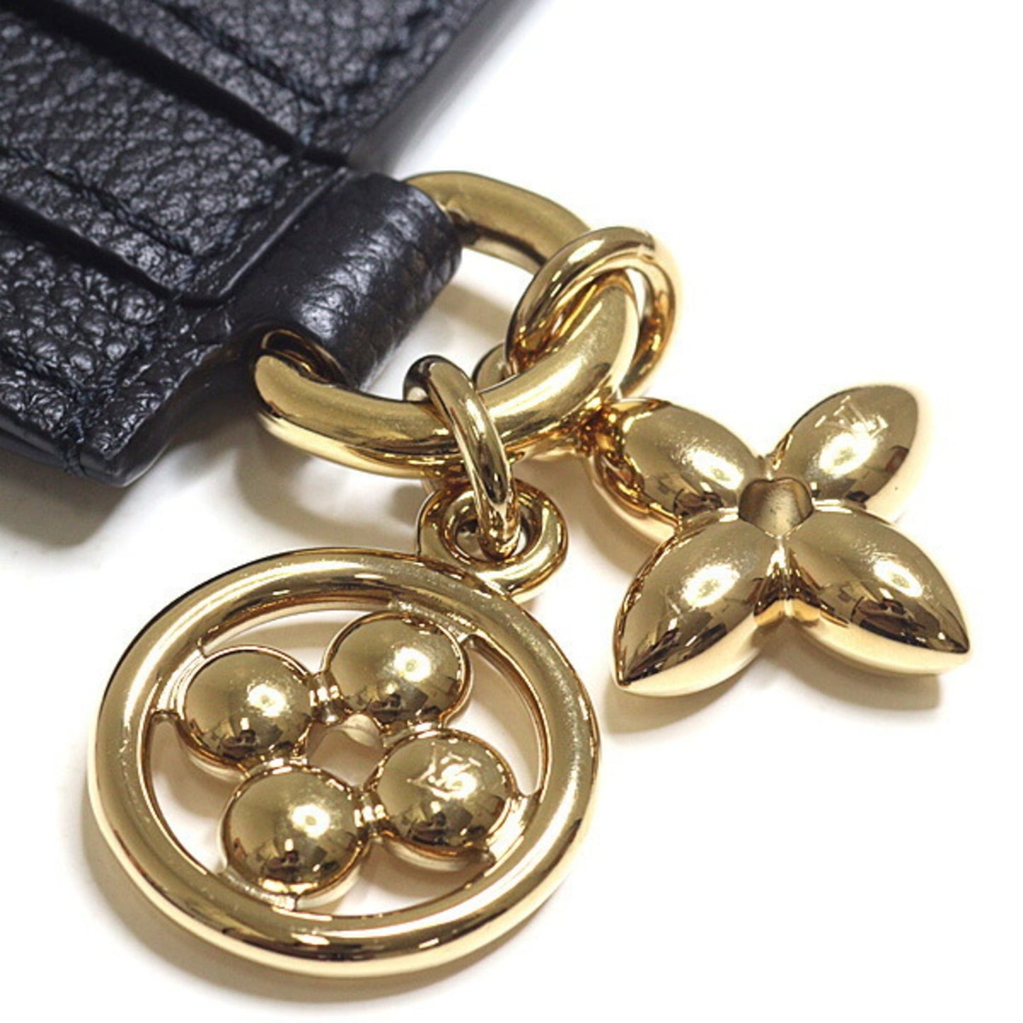 Louis Vuitton Porte Carte Lv Charm Monogram Empreinte Noir M82132 Black Unused