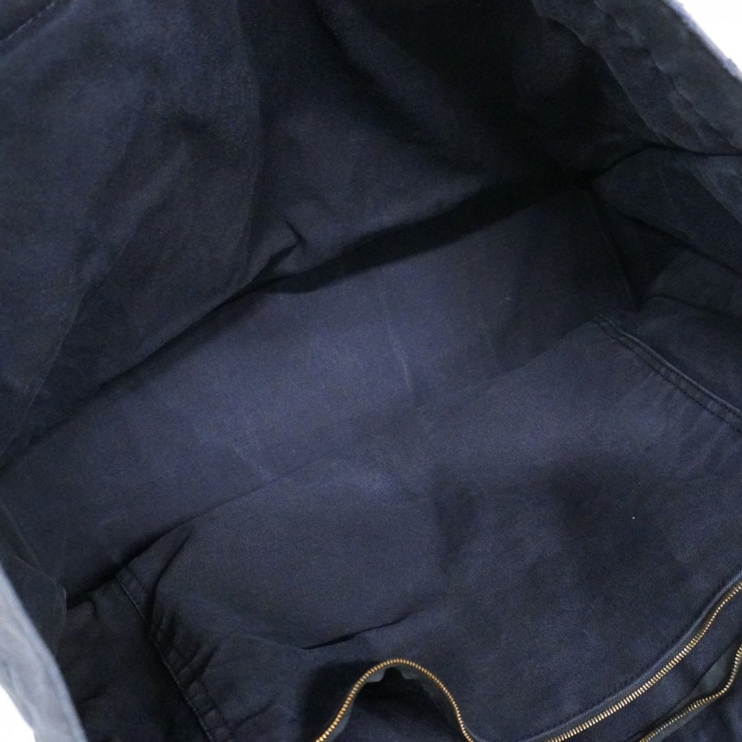 Hermes Herms Foule Tote Canvas Navy Bag