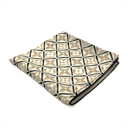 Louis Vuitton Louis Vuitton Flower Tile Scarf Muffler Silk M78980 Beige Os1253 Monogram