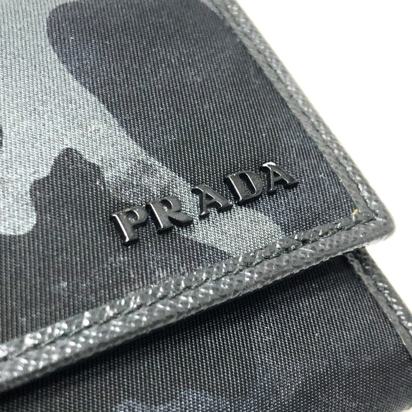 Prada Camouflage 6-Key Holder Long Key Case Nylon