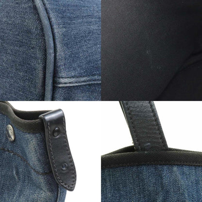 Prada Handbag Shoulder Bag Denim Leather Blue X Black