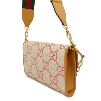Gucci Shoulder Bag Horsebit Raffia Leather 677286 Gucci 2Way
