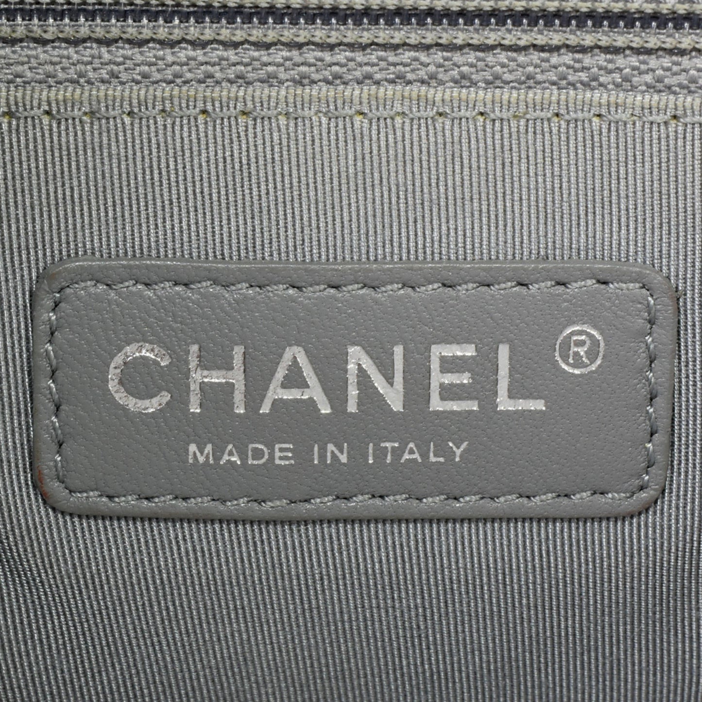 Chanel Boy Chanel Coco Mark Chain Shoulder Bag No. 16 (Manufactured In 2012) Metallic Gray Leather