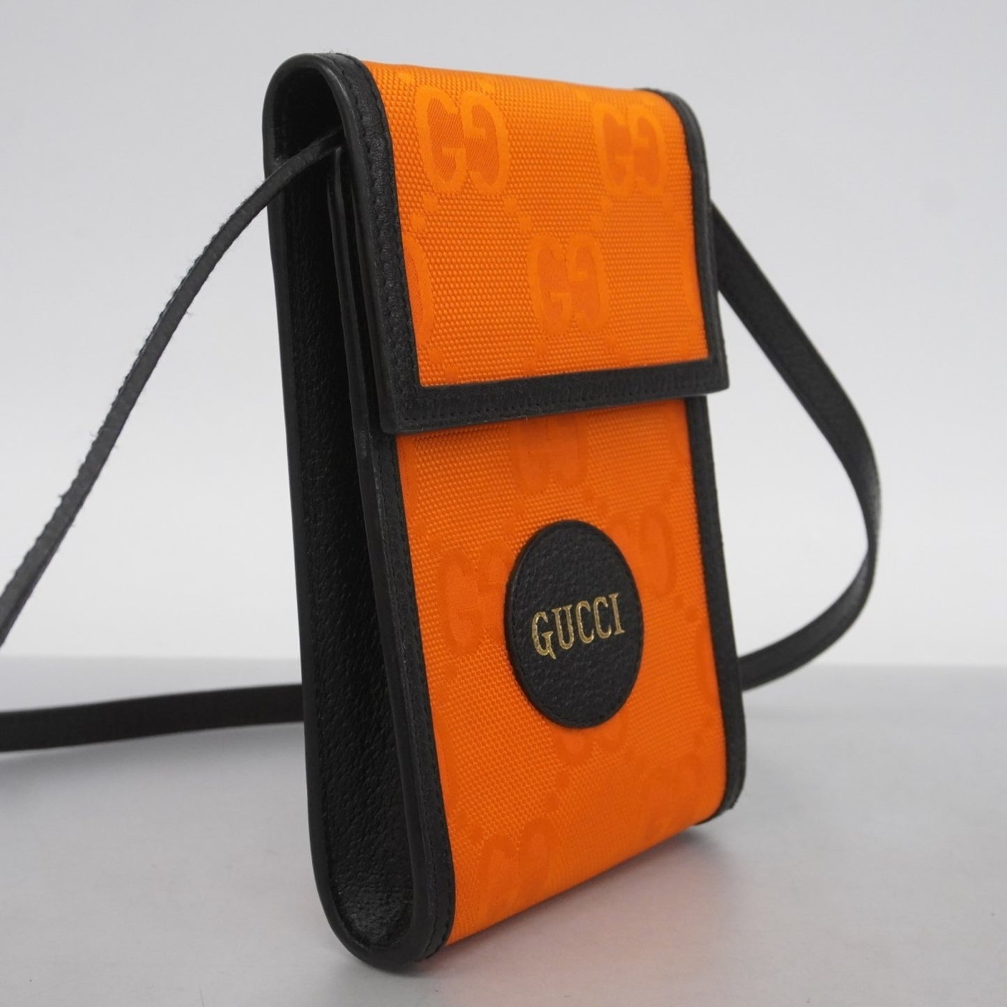 Gucci Jumbo Gg Shoulder Bag 625599 Canvas Orange Black