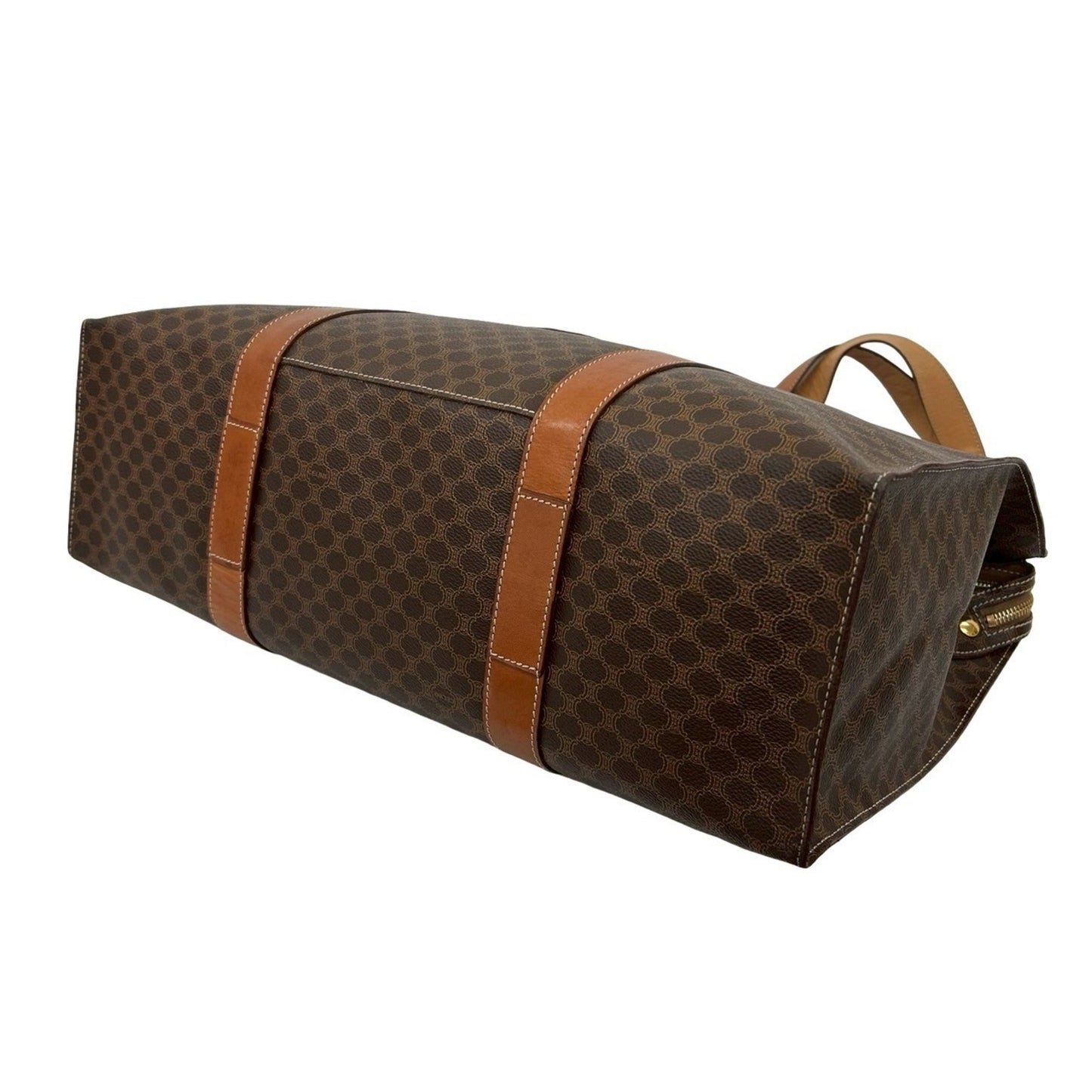 Celine Vintage Macadam Blason Triomphe Logo Leather Tote Bag