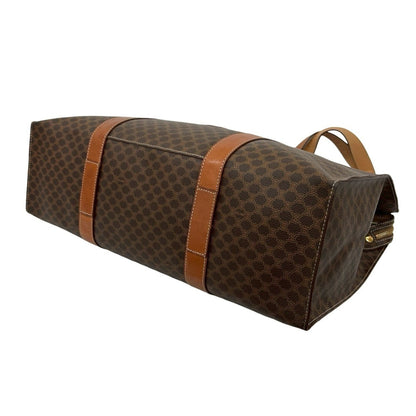 Celine Vintage Macadam Blason Triomphe Logo Leather Tote Bag