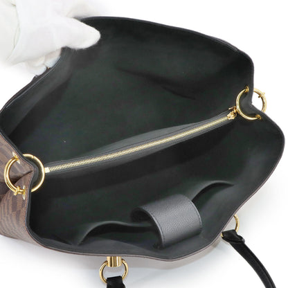 Louis Vuitton Damier Lv Riverside 2-Way Tote/Shoulder Bag In Ebene Noir
