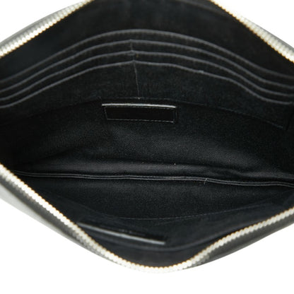 Saint Laurent Logo Clutch Bag In Black