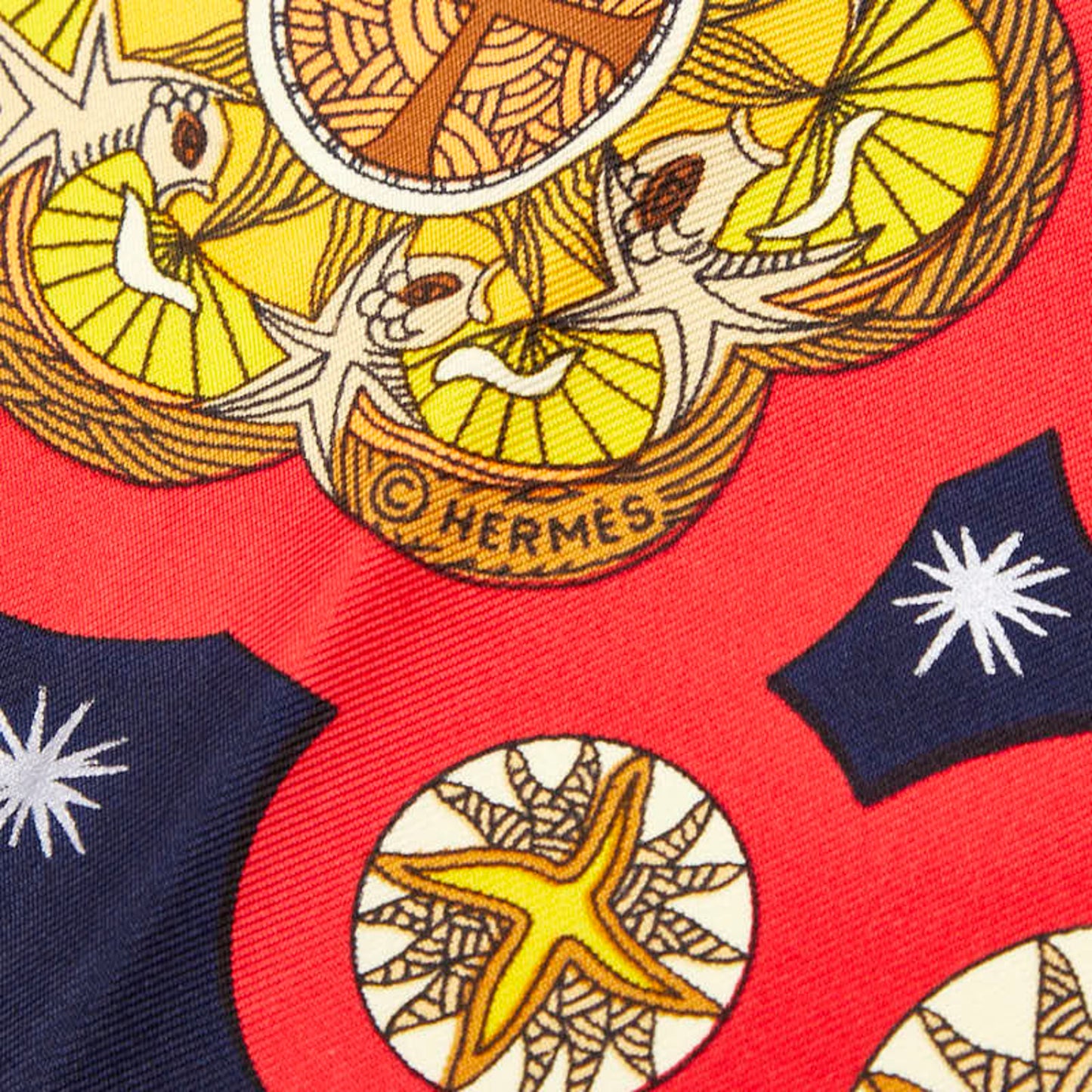 Hermes Herms Carr 90 Le Roy Soleil Sun King Scarf/Muffler