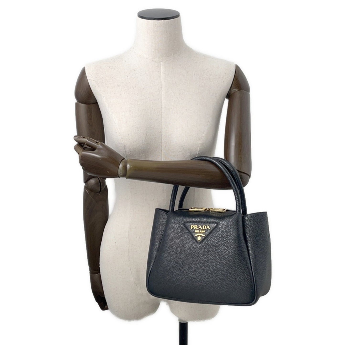 Prada Small Vitello Dino Leather Handbag 1Bc145 Prada 2-Way Shoulder Bag Black