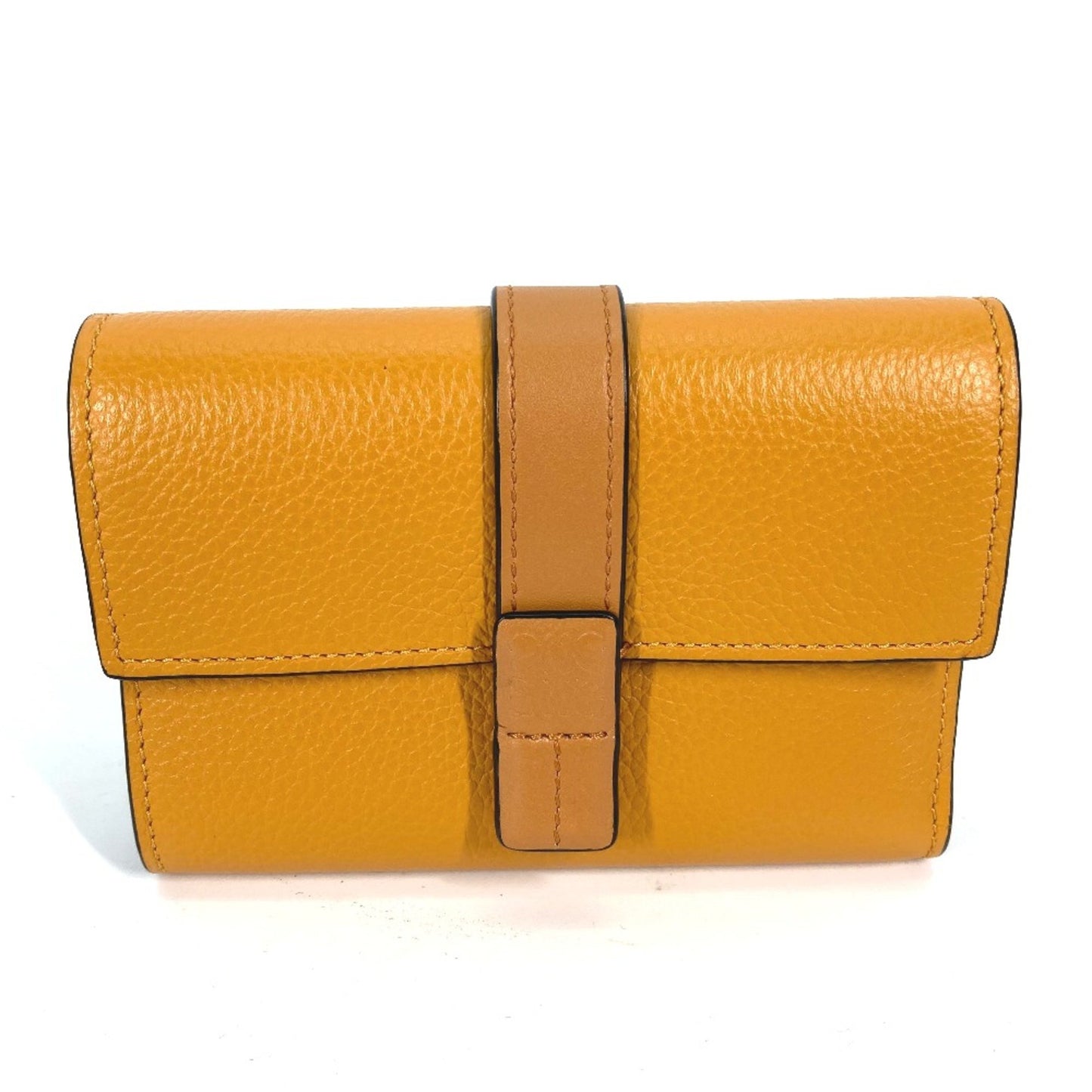 Loewe Compact Wallet Trifold Wallet Yellow Brown