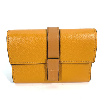 Loewe Compact Wallet Trifold Wallet Yellow Brown
