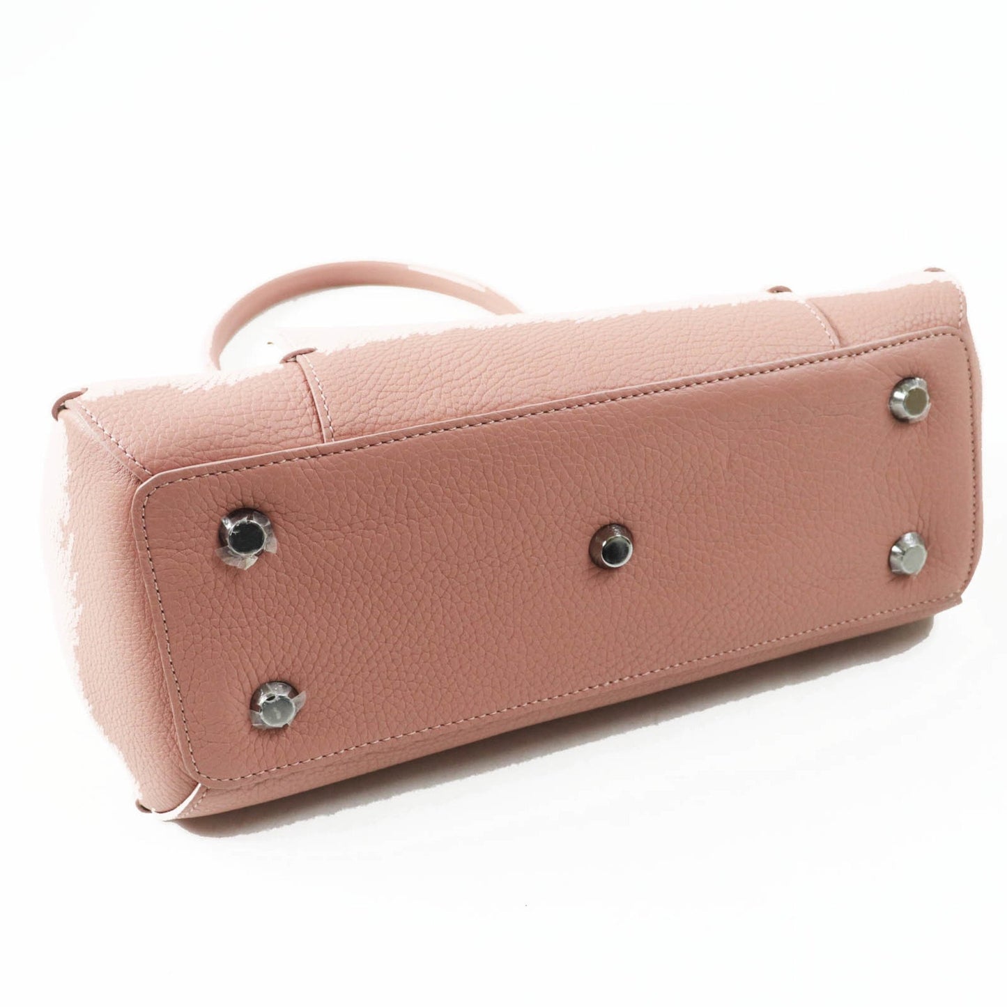 Longchamp Madeleine 2077886258 Logo-Embossed Leather Handbag In Dusty Pink